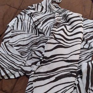Animal Zebra Print Shirt & Skirt Set